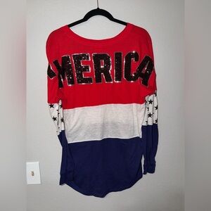 Victorias Secret PINK - America - Crewneck - Spirit Jersey - Medium - Sequins